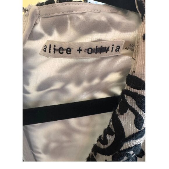 Alice + Olivia Katt Embroidered Boho Kaftan Mini Dress Womens Size Large - Picture 6 of 6